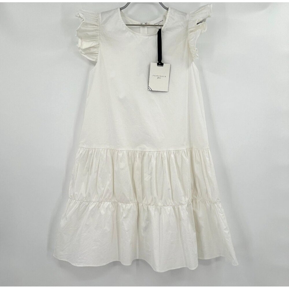 Pomander Place by Tuckernuck White Corrine Flutter Sleeve Mini Dress sz S NWT